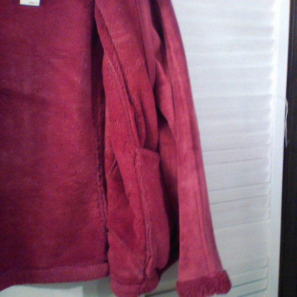 GreenTea Jackets & Coats Green Tea Xl Pink Zipped Fleece Jacket